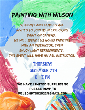 Painting with Wilson Thursday December 7th 6 to 8 pm